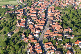 Surbourg in the state Bas-Rhin, France seen from above