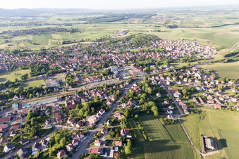 Soultz-sous-Forêts in the state Bas-Rhin, France viewn from the air