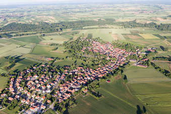 Hunspach in the state Bas-Rhin, France seen from above
