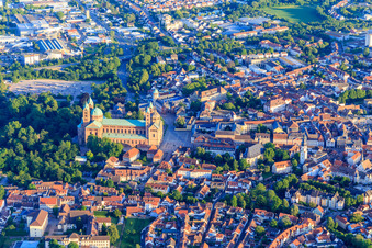 Cathedral Square and Cathedral at Speyer in the evening from the north in Speyer in the state Rhineland-Palatinate, Germany