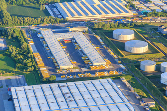 DHL Speyer on the Am Flugplatz industrial area in Speyer in the state Rhineland-Palatinate, Germany