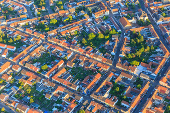 City overview with Skalstraße in Philippsburg in the state Baden-Wuerttemberg, Germany