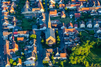 Church from the northwest in the district Rußheim in Dettenheim in the state Baden-Wuerttemberg, Germany