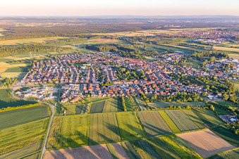 From the northwest in the district Liedolsheim in Dettenheim in the state Baden-Wuerttemberg, Germany