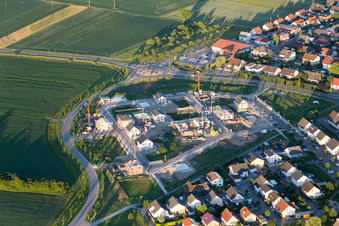 New development area Am Kesselring in the district Liedolsheim in Dettenheim in the state Baden-Wuerttemberg, Germany