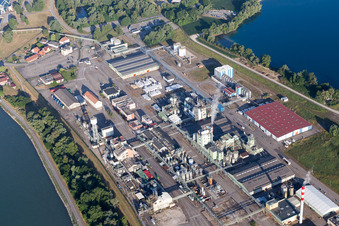 Aerial photograpy of Harbor in Lauterbourg in the state Bas-Rhin, France