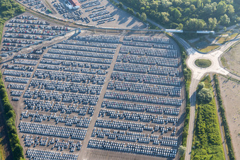 Lauterbourg in the state Bas-Rhin, France from above