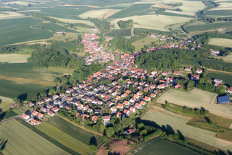 Neewiller-près-Lauterbourg in the state Bas-Rhin, France viewn from the air