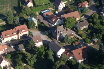 Steinseltz in the state Bas-Rhin, France from above