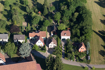 District Altenstadt in Wissembourg in the state Bas-Rhin, France from above