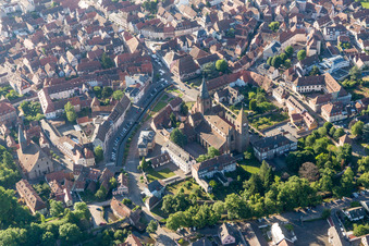 Wissembourg in the state Bas-Rhin, France viewn from the air