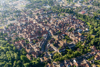 Drone recording of Wissembourg in the state Bas-Rhin, France