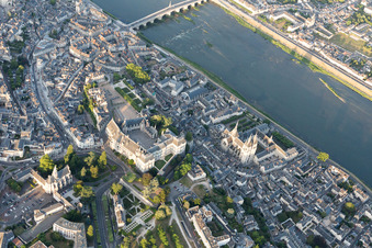 Blois in the state Loir et Cher, France from the plane