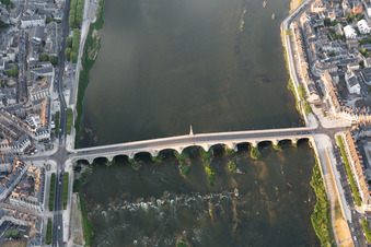 Blois in the state Loir et Cher, France from a drone