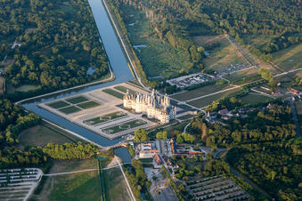 Chambord in the state Loir et Cher, France from the plane