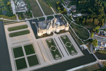 Drone image of Chambord in the state Loir et Cher, France