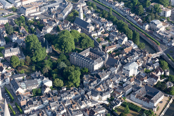 Vendôme in the state Loir et Cher, France from the plane