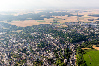 City view on the river bank of Loir in Vendome in Centre-Val de Loire, France