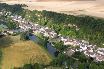 Bird's eye view of Saint-Rimay in the state Loir et Cher, France