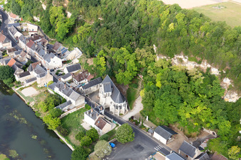 Saint-Rimay in the state Loir et Cher, France from the drone perspective