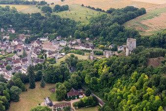 Lavardin in the state Loir et Cher, France from the plane