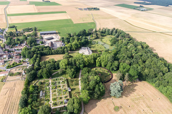 Buildings and park of the castle in Saint-Cyr-du-Gault in Centre-Val de Loire, France