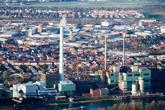 Aerial photograpy of GKM from the south in the district Neckarau in Mannheim in the state Baden-Wuerttemberg, Germany
