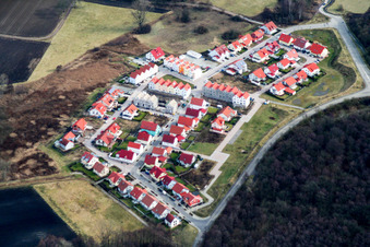 New development area at the riding school, Im Schnabel in Wörth am Rhein in the state Rhineland-Palatinate, Germany