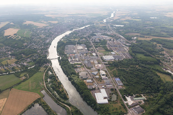 Aerial view of Joigny in the state Yonne, France
