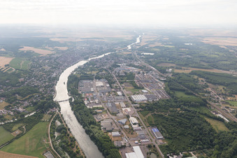 Aerial photograpy of Joigny in the state Yonne, France