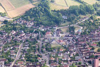 Aerial view of Bussy-en-Othe in the state Yonne, France