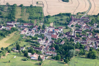 Aerial view of Paroy-en-Othe in the state Yonne, France