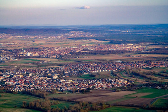 From the northwest in the district Rohrhof in Brühl in the state Baden-Wuerttemberg, Germany