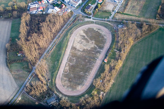 Range of sand race-track Sandbahn in the district Riedsiedlung in Altrip in the state Rhineland-Palatinate