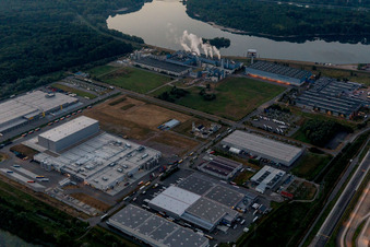 Oberwald industrial and commercial area in Wörth am Rhein in the state Rhineland-Palatinate, Germany