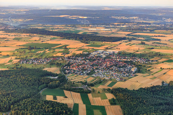 View of the town from the southwest in the district Nußbaum in Neulingen in the state Baden-Wuerttemberg, Germany