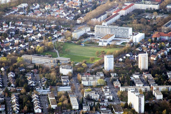 Lindenhof, Niederfeld from the south in the district Niederfeld in Mannheim in the state Baden-Wuerttemberg, Germany