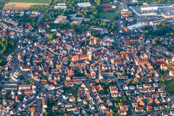 Old Town area and city center of Markgroeningen in the state Baden-Wurttemberg, Germany