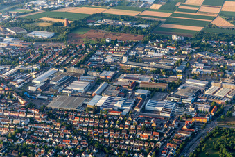 Industrial and commercial area Groenerstrasse, MANN+HUMMEL in Ludwigsburg in the state Baden-Wurttemberg, Germany
