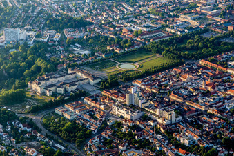 Building complex in the park of the castle Residenzschloss Ludwigsburg in Ludwigsburg in the state Baden-Wurttemberg, Germany