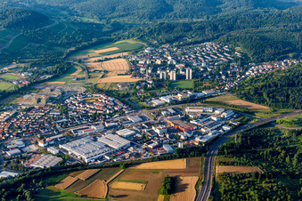 Industrial and commercial area with Alfred Kaercher Vertriebs-GmbH in Winnenden in the state Baden-Wurttemberg, Germany