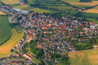 Suburb from the north in Neresheim in the state Baden-Wuerttemberg, Germany