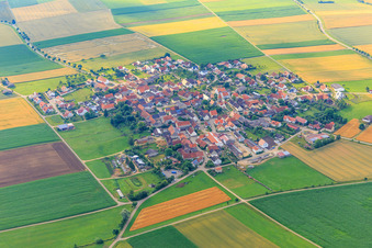 Aerial view of Village view from the northwest in Forheim in the state Bavaria, Germany