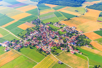Aerial view of Village view from the northwest in the district Bollstadt in Amerdingen in the state Bavaria, Germany