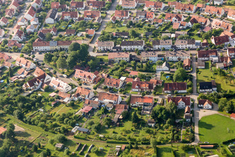 Aerial photograpy of Ramberg settlement in the district Riedlingen in Donauwörth in the state Bavaria, Germany