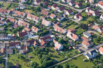 Oblique view of Ramberg settlement in the district Riedlingen in Donauwörth in the state Bavaria, Germany