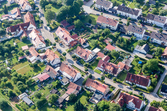 Ramberg settlement in the district Riedlingen in Donauwörth in the state Bavaria, Germany seen from above