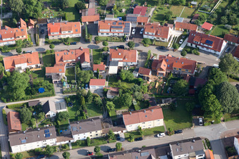 Aerial view of District Riedlingen in Donauwörth in the state Bavaria, Germany