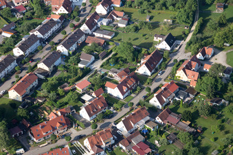 Oblique view of Ramberg settlement in the district Riedlingen in Donauwörth in the state Bavaria, Germany