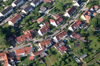 Ramberg settlement in the district Riedlingen in Donauwörth in the state Bavaria, Germany from above